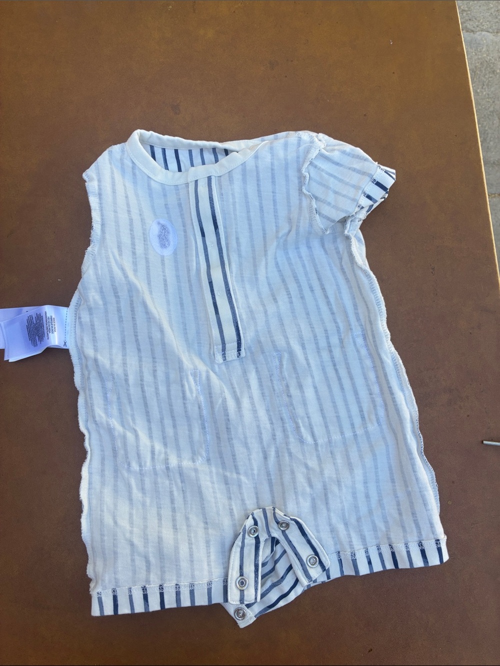 Ralph Lauren Baby Boy Striped Cotton Henley Shortall 6M - Picture 8 of 12
